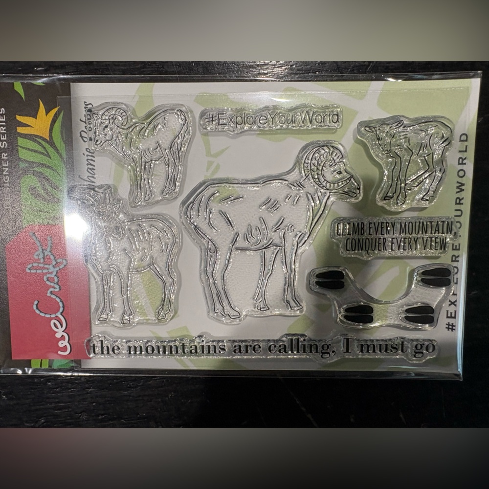 WeCraft Clear Stamps with Mountain and Animal Designs. Polymer. New.